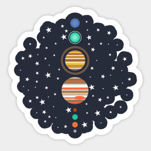 solar system and stars Sticker